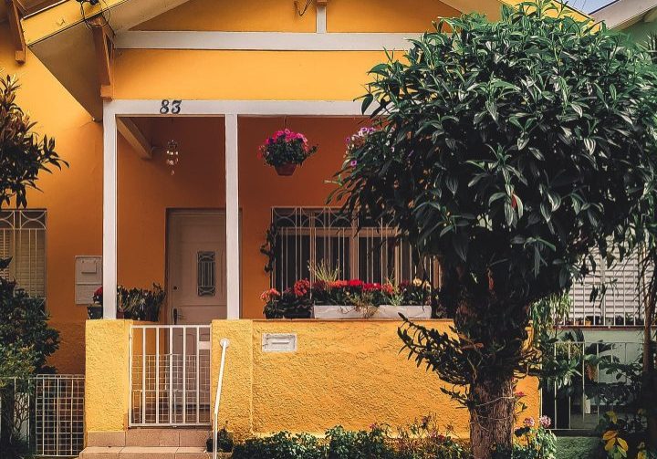 Exterior of a yellow house